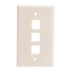 Cable Central LLC Keystone Wall Plate, Lite Almond, 3 Port, Single Gang view 1