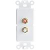 Cable Central LLC Decora Wall Plate Insert, White, RCA Stereo Couplers (Red/White), 2 RCA Female view 1