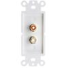 Cable Central LLC Decora Wall Plate Insert, White, RCA Stereo Couplers (Red/White), 2 RCA Female view 2