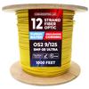 Cable Central LLC Plenum 12 Strand Indoor Distribution Fiber Optic Cable, OS2 9/125 Singlemode, Corning SMF-28 Ultra, Yellow, Spool, 1000 Feet view 1