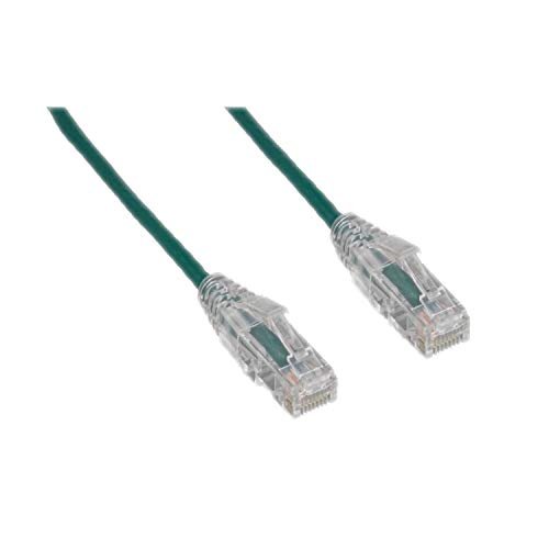 Cable Central LLC Slim Cat6a Green Copper Ethernet Cable, 10 Gigabit, Snagless/Molded Boot, 500 MHz, 3 Feet