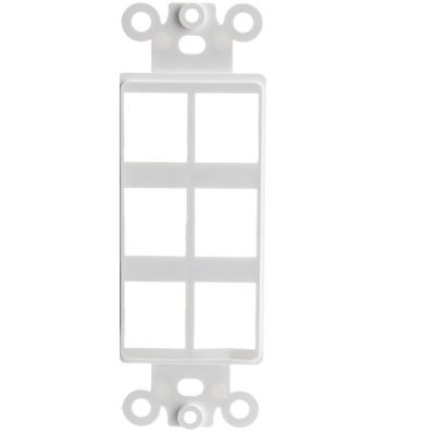 Cable Central LLC Decora Wall Plate Insert, White, 6 Hole for Keystone Jack