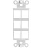 Cable Central LLC Decora Wall Plate Insert, White, 6 Hole for Keystone Jack view 1