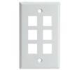 Cable Central LLC Keystone Wall Plate, White, 6 Port, Single Gang view 1