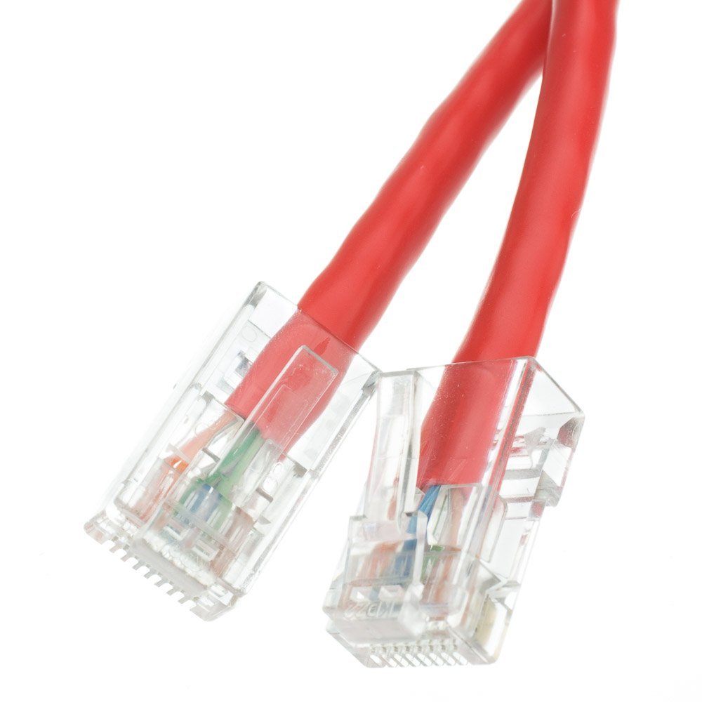 Cable Central LLC Cat5e Red Copper Ethernet Patch Cable, Bootless, POE Compliant, 7 Feet