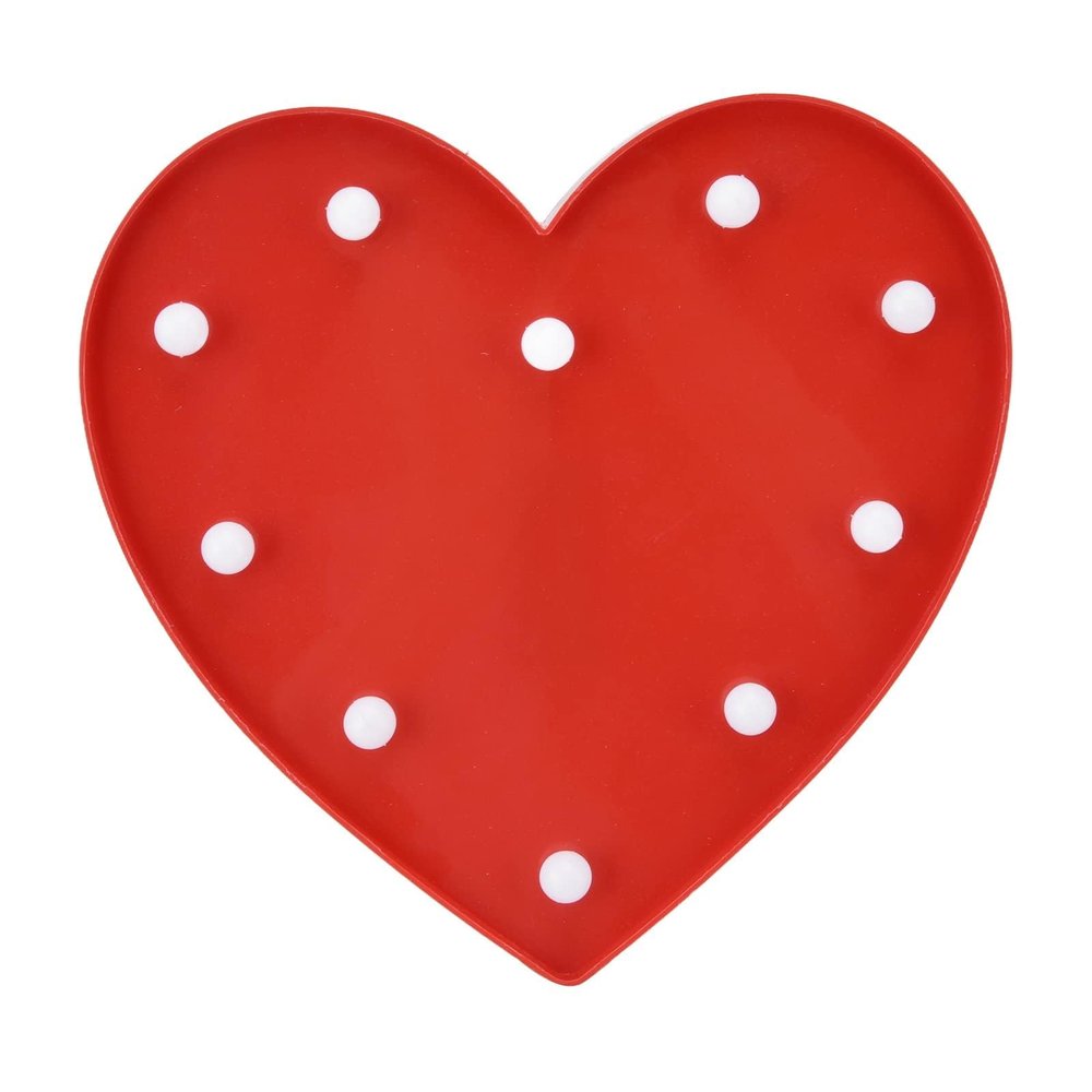 Cyrank Light Up Letters, Heart Marquee Light Decorative Lighted Letter Battery Powered Led Marquee Letters Heart Shaped LED Sign Marquee Light Sign Wall Dcor Letters Sign(Red)