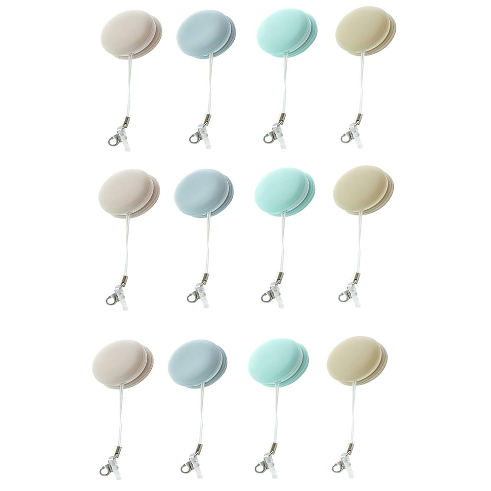 Mokylor 12 Pack Macaron Mobile Phone Screen Wipes, Portable Mini Macaron Cleaning Cloth Lens Wipe Glasses with Portable Keychain, Brush Key Pendant for Computer Phone Screen Glasses Cleaner