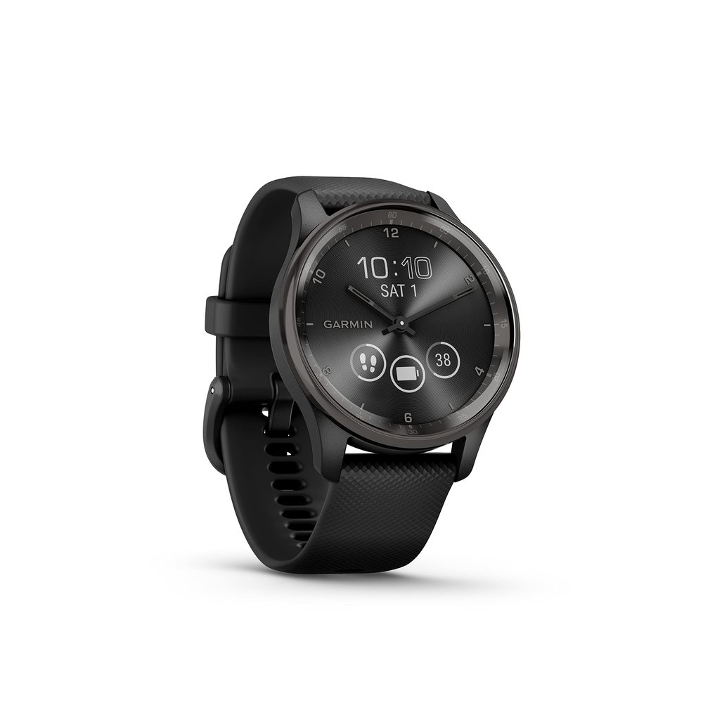 Garmin vvomove Trend, Stylish Hybrid Smartwatch, Long-Lasting Battery Life, Dynamic Watch Hands and Touchscreen Display, Black