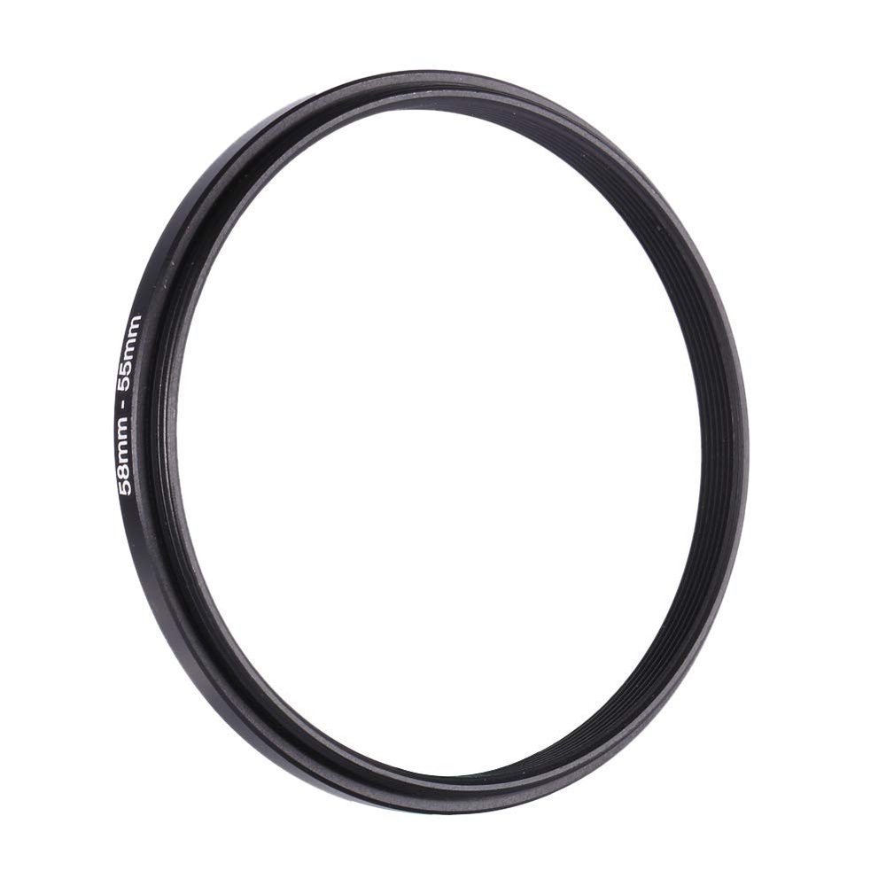 58-55 Step Down Rings 58mm to 55mm Step Down Rings Metal Camera Lens Filter Ring Adapter 58 55 Black for Filters Adapters Lens Lens Hoods