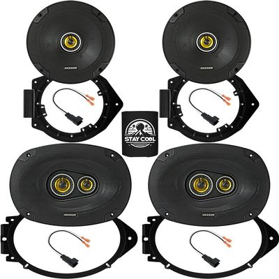 KICKER Speakers 6.5 & 6X9 inch for GMC Canyon (Ext) 2015-2024 Upgrade Kit - 2 Pairs of CS Series with Adapters and Harness, Car Audio Front & Rear Door Speaker CSC65, 46CSC654 & CSC693, 46CSC6934