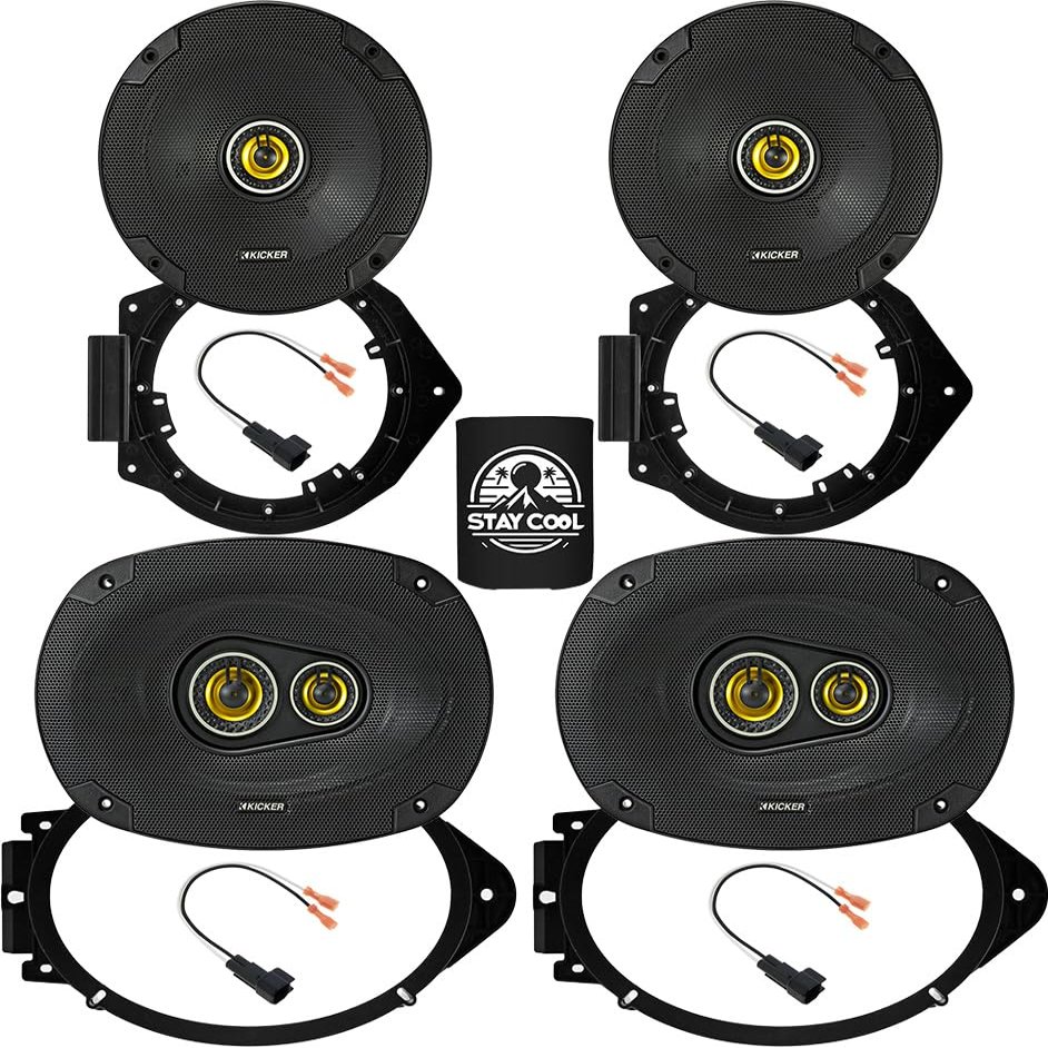 KICKER Speakers 6.5 & 6X9 inch for GMC Canyon (Ext) 2015-2024 Upgrade Kit - 2 Pairs of CS Series with Adapters and Harness, Car Audio Front & Rear Door Speaker CSC65, 46CSC654 & CSC693, 46CSC6934