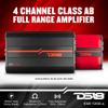 DS18 SXE-1200.4/RD Car Amplifier Stereo Full-Range Class A/B 4-Channel 60x4 RMS @4 OHM 1200 Watts - Powerful and Compact Amp for Speakers in Car Audio System view 2
