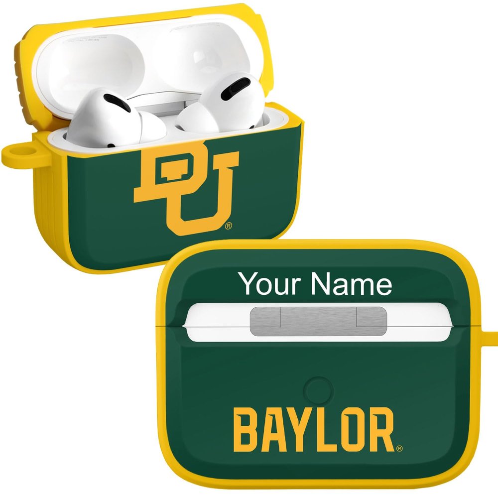Affinity Bands Baylor Bears HDX Custom Name Case Cover Compatible with Apple AirPods Pro 1 & 2