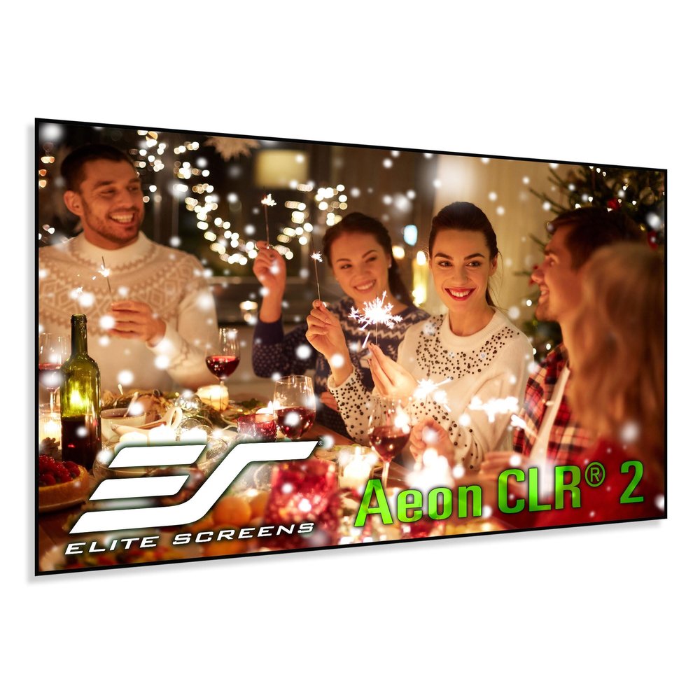Elite Screens Aeon CLR2, 123-Inch ALR Projector Screen, Edge-Free Fixed Frame, 90% Ambient Light Rejecting, Grey Screen for UST & Short Throw ProjectorsIndoor Movie & Home Theater Screen, AR123H-CLR2