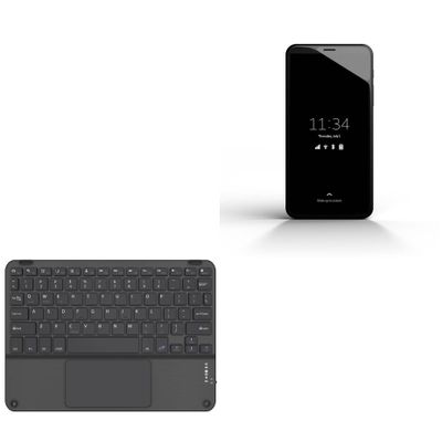 BoxWave Keyboard Compatible with Purism Librem 5 Evergreen - SlimKeys Bluetooth Keyboard with Trackpad, Portable Slim TouchPad - Jet Black