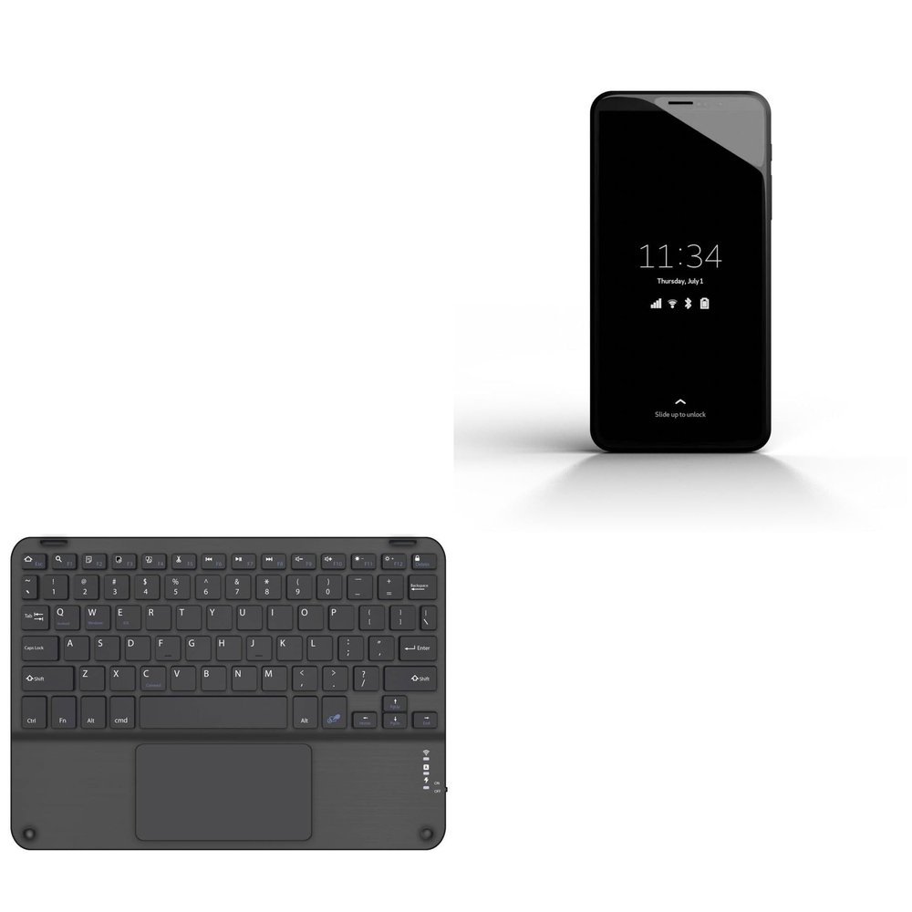 BoxWave Keyboard Compatible with Purism Librem 5 Evergreen - SlimKeys Bluetooth Keyboard with Trackpad, Portable Slim TouchPad - Jet Black