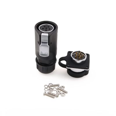ZBLZGP LP20 6 Pin Industrial Bulkhead Power Connector Female Cable Plug Male Panel Mount Socket Quick Connect 15 Amp for Outdoor Electrical Equipment