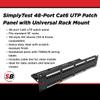 Simply45 48-Port Cat6 UTP Patch Panel with Universal Rack Mount - IDC 110 Punchdown, T568A/B Color Coding, Steel Build, Cable Ties Included - ST-158003 view 2