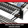 Simply45 48-Port Cat6 UTP Patch Panel with Universal Rack Mount - IDC 110 Punchdown, T568A/B Color Coding, Steel Build, Cable Ties Included - ST-158003 view 3