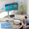 Rfiver TV Floor Stand with Swivel Mount, Universal for 32-65 Inch LCD LED Flat Screens, White Height Adjustable Space Saving Corner TV Stand for Home Office with Wire Management, VESA 400x400 mm view 2