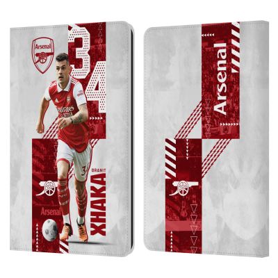 Head Case Designs Officially Licensed Arsenal FC Granit Xhaka 2022/23 First Team Leather Wallet Case Compatible with Kindle Paperwhite 1/2 / 3