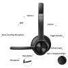 EKVANBEL Bluetooth Headset V5.2 with Adapter, Wireless Headphones with Noise Cancelling Microphone, On Ear Wireless Headset for Cell Phones Laptop Computer view 2