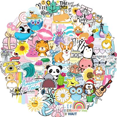 300Pcs Aesthetic Stickers for Adults Teens Kids, Boho Water Bottle Stickers,Cute Bulk Kawaii Sticker, Waterproof Vinyl Preppy Laptop Phone Guitar Sticker for Girls Womens