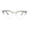 willochra Crystal Cat Eye Bling Rhinestone Reading Glasses for Women Blue Light Blocking Reader Computer goggles (gold black, 2.75, multiplier_x) view 1