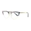 willochra Crystal Cat Eye Bling Rhinestone Reading Glasses for Women Blue Light Blocking Reader Computer goggles (gold black, 2.75, multiplier_x) view 3