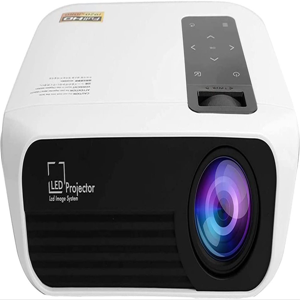 ONOTEC Mini Projector Portable LCD Projector [200" Projector Screen Included] Full HD 1080P Supported, Compatible with Smartphone, TV Stick, Games, HDMI, AV, Projector for Outdoor Movies
