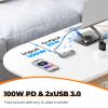 Tobenone Laptop Docking Station Stand for MacBook Pro/Air/Dell/HP/Surface/Lenovo, Mac Docking Station with 4K HDMI, USB 3.0, RJ45, PD 3.0, USB C Laptop Stand Hub for Desk with 360 Rotating Base Grey view 3