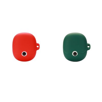 2 Pack DAYJOY Soft Silicone Protective Case Cover Compatible with Anker Soundcore VR P10 Earbuds, Protective Skin Sleeve with Carabiner (red+Green)