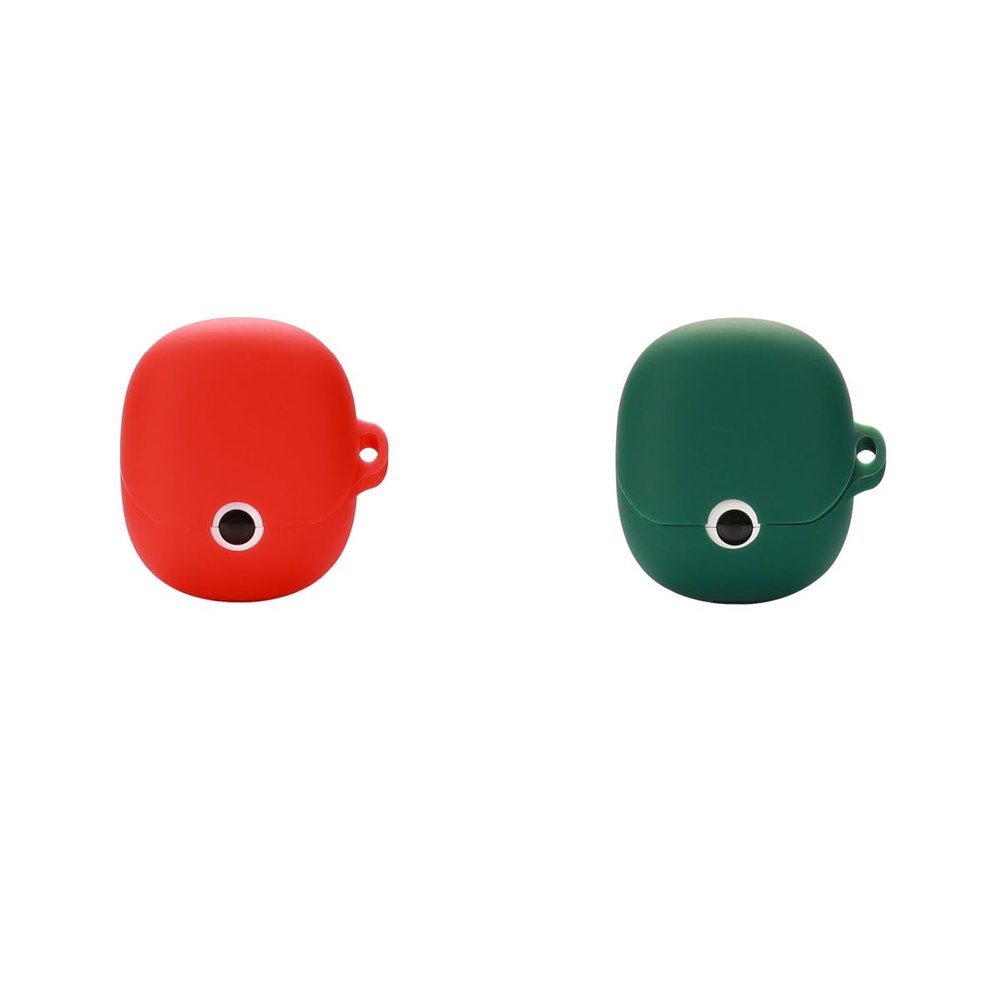 2 Pack DAYJOY Soft Silicone Protective Case Cover Compatible with Anker Soundcore VR P10 Earbuds, Protective Skin Sleeve with Carabiner (red+Green)