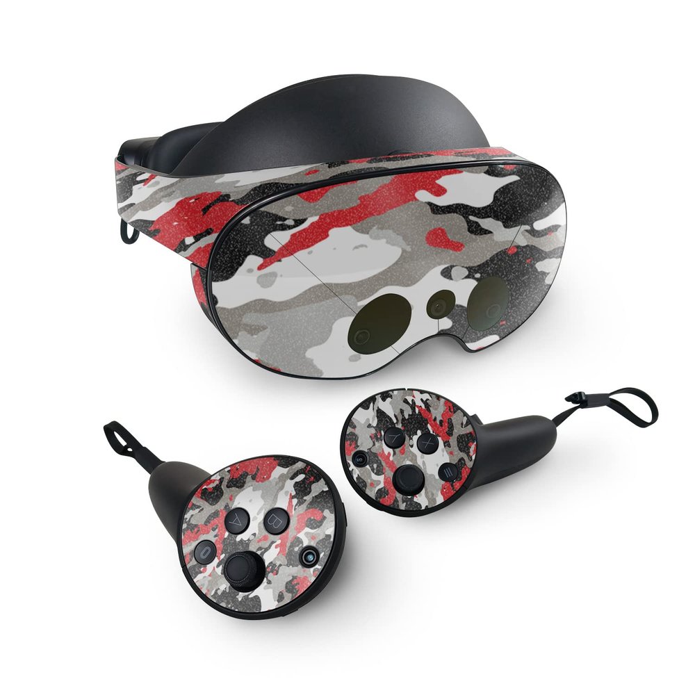 MightySkins Glossy Glitter Skin Compatible with Meta Quest Pro - Red Camo | Protective, Durable High-Gloss Glitter Finish | Easy to Apply, Remove, and Change Styles | Made in The USA