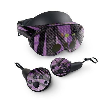 MightySkins Carbon Fiber Skin Compatible with Meta Quest Pro - Purple Tree Camo | Protective, Durable Textured Carbon Fiber Finish | Easy to Apply, Remove, and Change Styles | Made in The USA