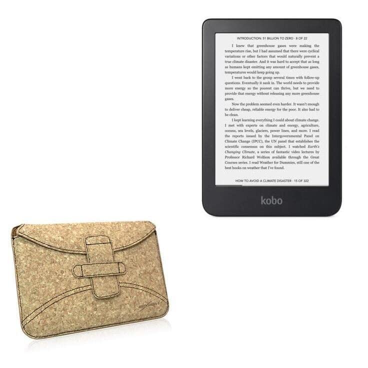 BoxWave Case Compatible with Kobo Clara 2E - Quorky Pouch, Durable, Lightweight Cork Envelope Sleeve Cover