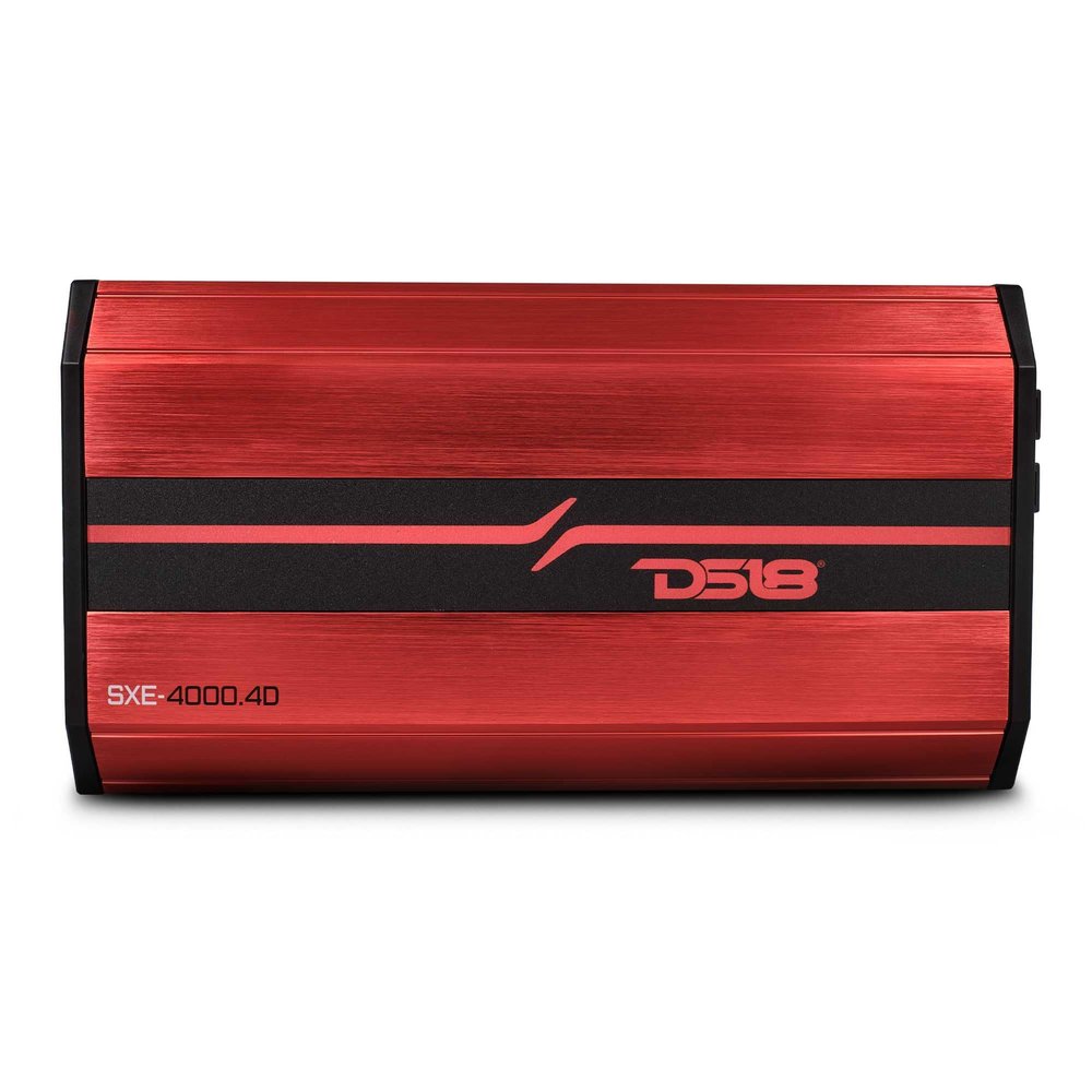 DS18 SXE-4000.4D/RD Car Amplifier Stereo Full-Range Class D 4-Channel 275x4 RMS @4 OHM 4000 Watts - Powerful and Compact Amp for Speakers in Car Audio System