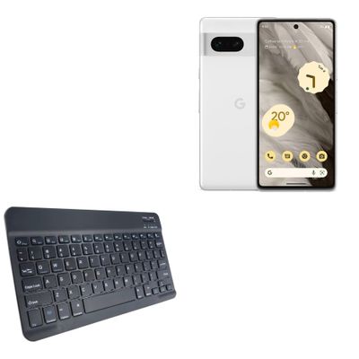 BoxWave Keyboard Compatible with Google Pixel 7 Pro - SlimKeys Bluetooth Keyboard, Portable Thin with Chiclet-Style Keys - Jet Black
