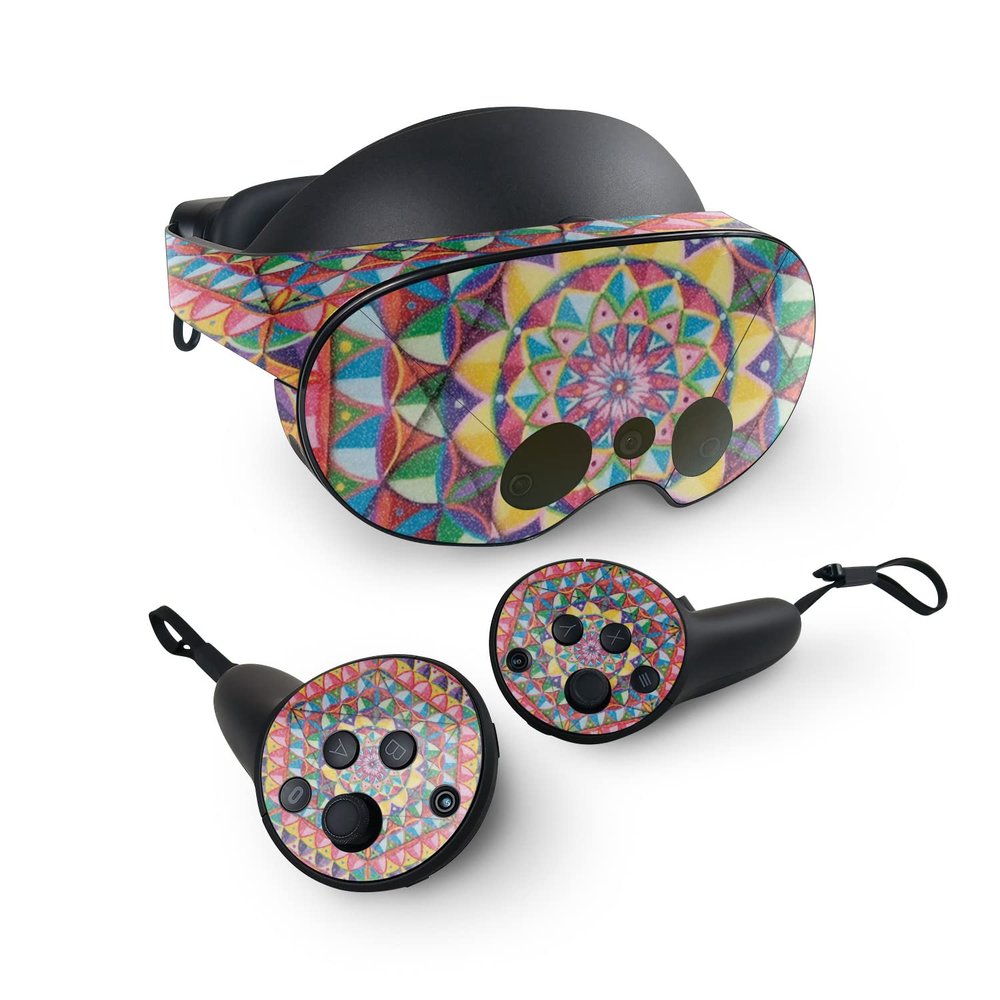 MightySkins Glossy Glitter Skin Compatible with Meta Quest Pro - Rainbow Kaleidoscope | Protective, Durable High-Gloss Glitter Finish | Easy to Apply, Remove, and Change Styles | Made in The USA