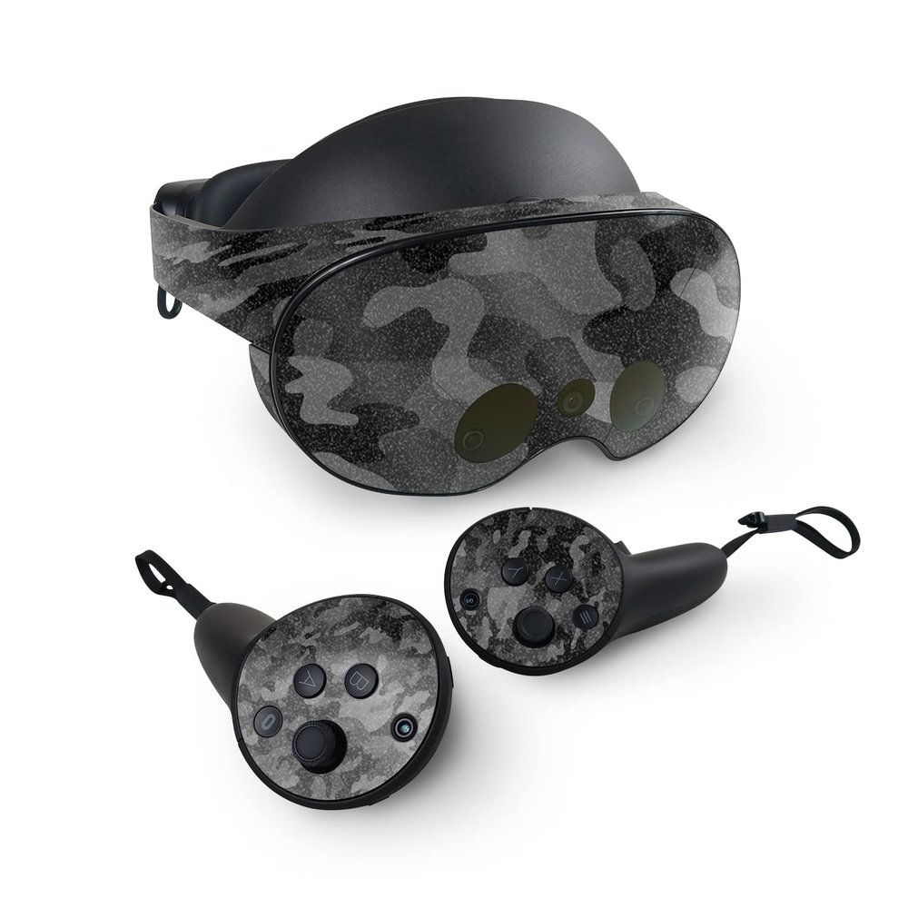 MightySkins Glossy Glitter Skin Compatible with Meta Quest Pro - Black Camo | Protective, Durable High-Gloss Glitter Finish | Easy to Apply, Remove, and Change Styles | Made in The USA