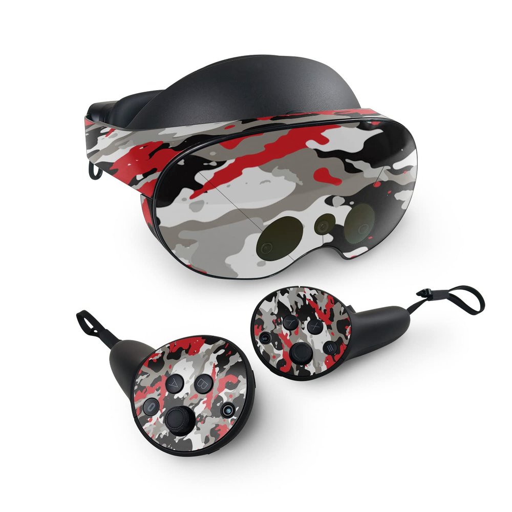 MightySkins Skin Compatible with Meta Quest Pro - Red Camo | Protective, Durable, and Unique Vinyl Decal wrap Cover | Easy to Apply, Remove, and Change Styles | Made in The USA