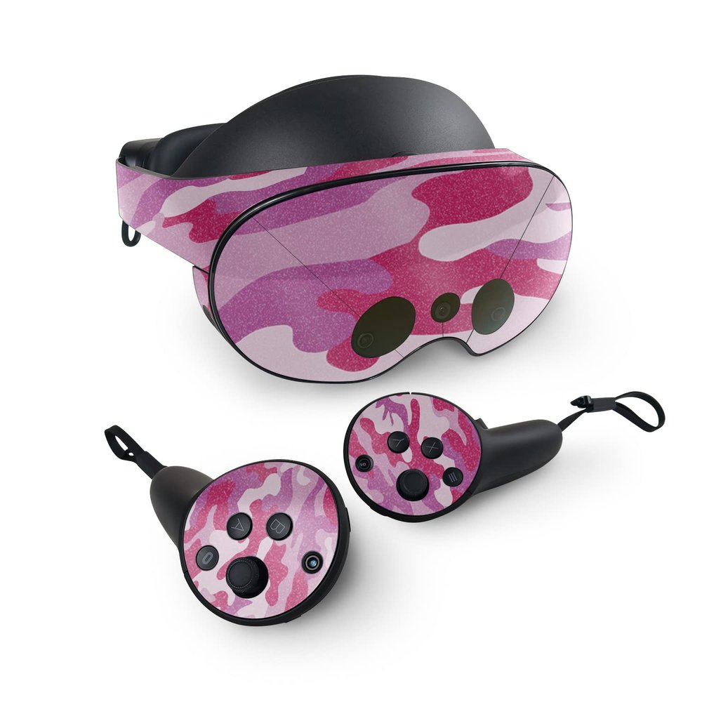 MightySkins Glossy Glitter Skin Compatible with Meta Quest Pro - Pink Camo | Protective, Durable High-Gloss Glitter Finish | Easy to Apply, Remove, and Change Styles | Made in The USA