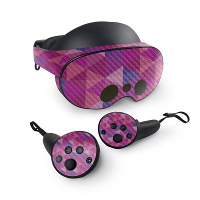 MightySkins Carbon Fiber Skin Compatible with Meta Quest Pro - Pink Kaleidoscope | Protective, Durable Textured Carbon Fiber Finish | Easy to Apply, Remove, and Change Styles | Made in The USA