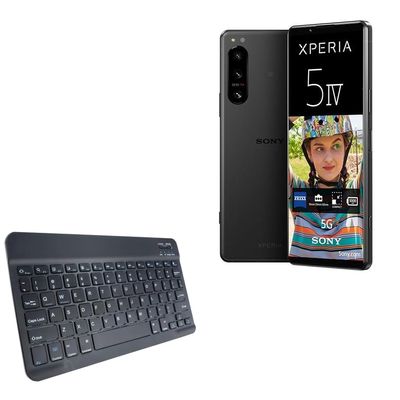 BoxWave Keyboard Compatible with Sony Xperia 5 IV - SlimKeys Bluetooth Keyboard, Portable Thin with Chiclet-Style Keys - Jet Black