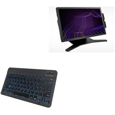 BoxWave Keyboard Compatible with Wacom Cintiq Pro 27 - SlimKeys Bluetooth Keyboard - with Backlight, Portable Slim LED 7 Colors - Jet Black