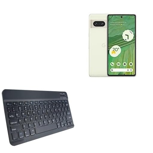 BoxWave Keyboard Compatible with Google Pixel 7 - SlimKeys Bluetooth Keyboard, Portable Thin with Chiclet-Style Keys - Jet Black