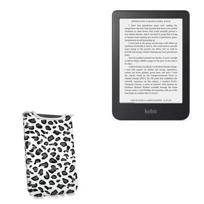 BoxWave Case Compatible with Kobo Clara 2E - Snow Leopard Plush SlipSuit, Animal Leopard Print Padded Soft Sleeve