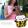 1 Pack Silicone Airpods Case with Black Pom Pom Keychain Compatible with Apple Airpods 3, Silicone Airpods Case for Women Girls Wireless Charging Case, Sunflower view 3