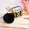 1 Pack Silicone Airpods Case with Black Pom Pom Keychain Compatible with Apple Airpods 3, Silicone Airpods Case for Women Girls Wireless Charging Case, Sunflower view 4
