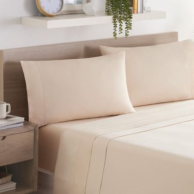 Aston & Arden Linen Eucalyptus Sheet Set - Classic and Sustainable Moisture Wicking Lyocell Tencel Bed Sheets for a Cooling, Soft, Breathable, and Comfortable Sleep, California King, Wheat Beige